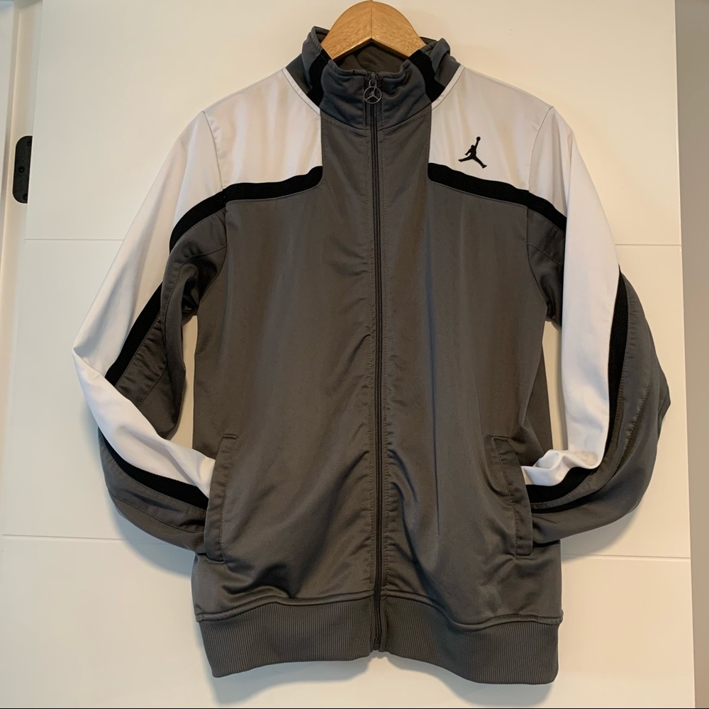Jordan | Athletic Grey & White Zip Up